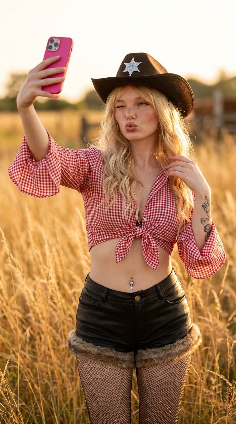 Golden Hour Western Glamour Portrait