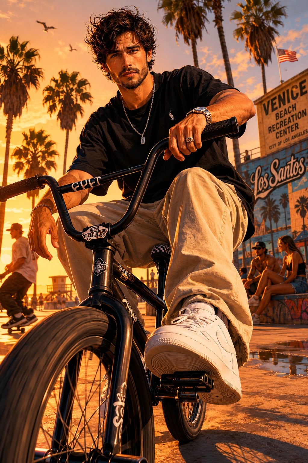 GTA Style BMX Sunset Illustration