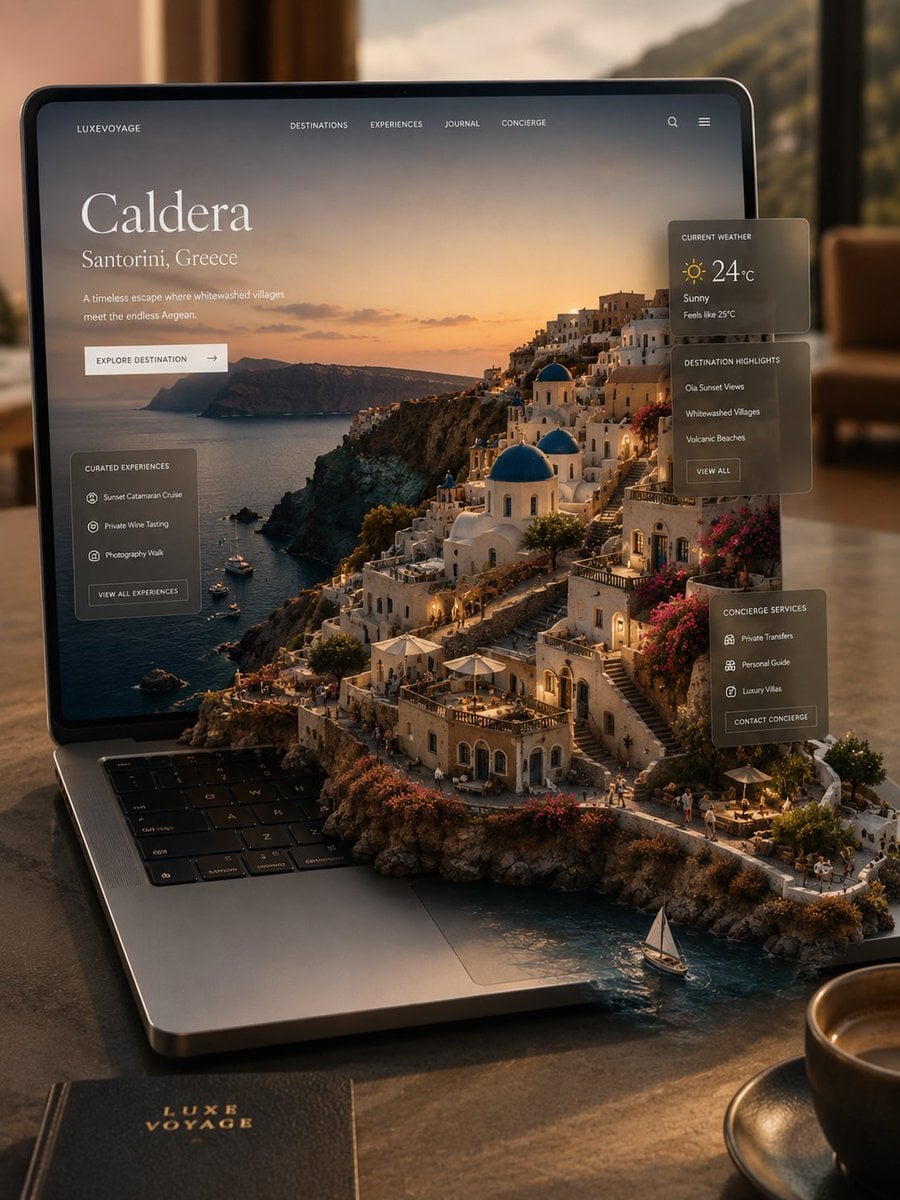 Miniature Travel World on Laptop