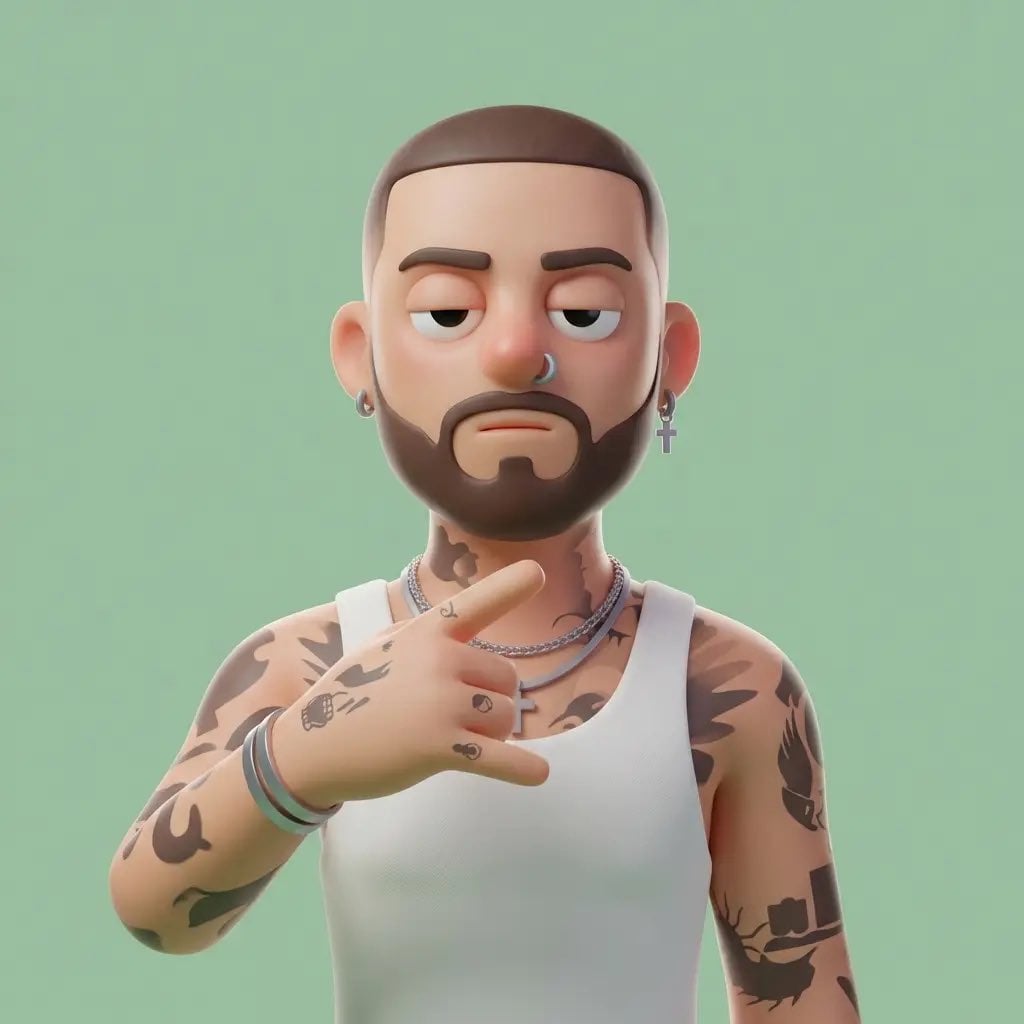 Minimalist 3D Cartoon Character
