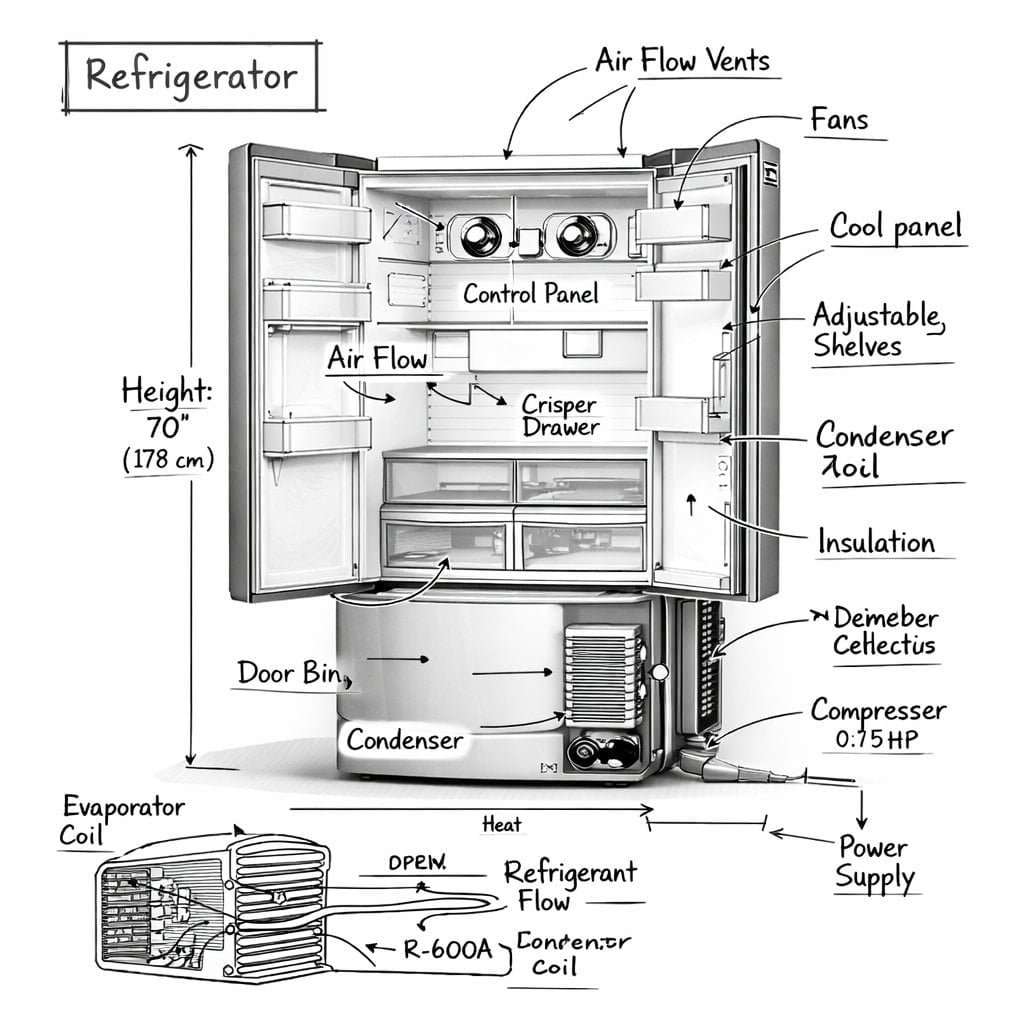 Technical Washing Machine Infographic