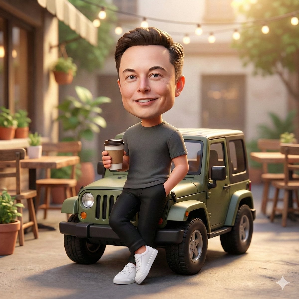 Chibi Character with Mini Jeep