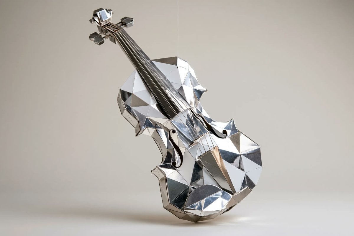 Metallic Origami Sculpture