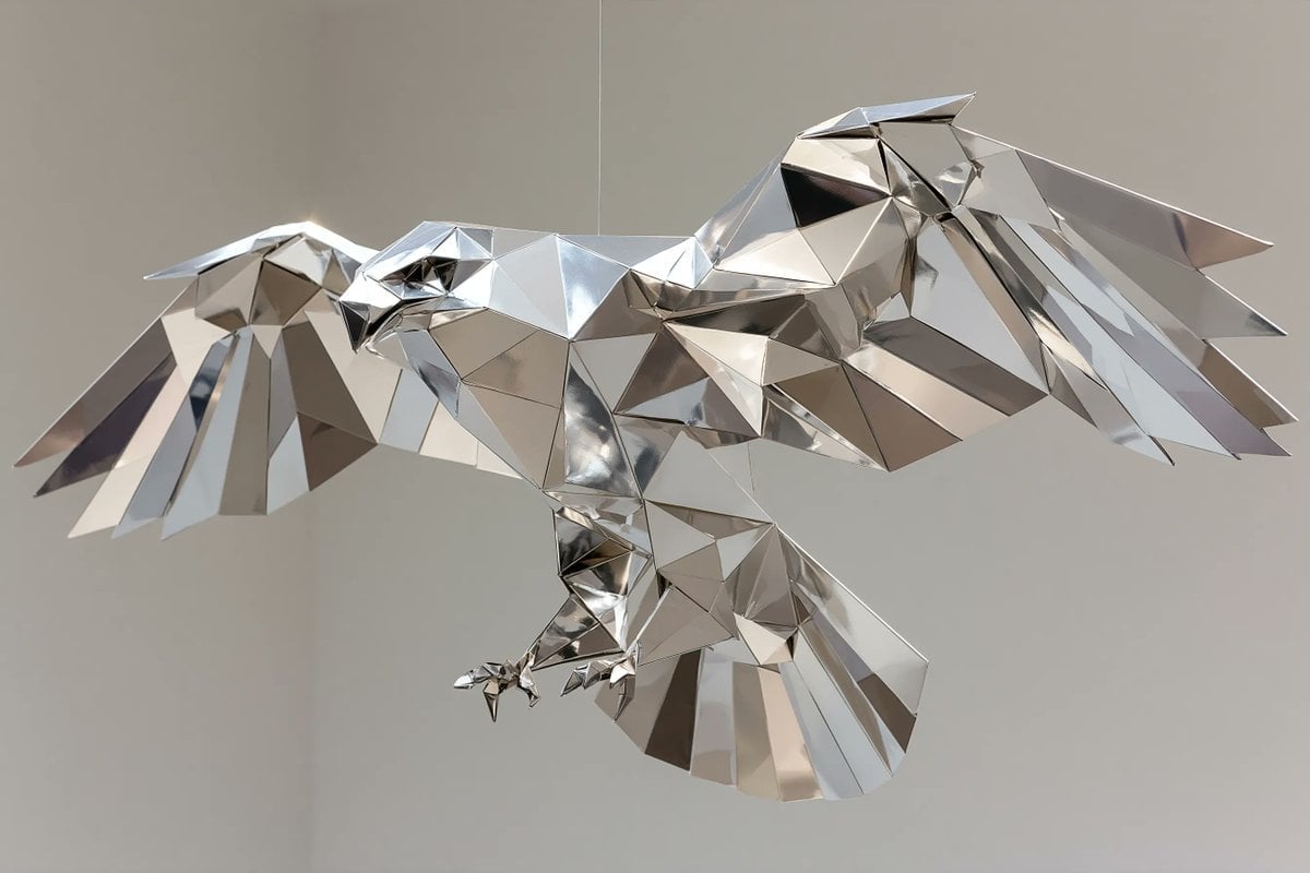 Metallic Origami Sculpture