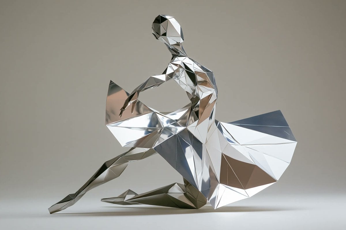 Metallic Origami Sculpture