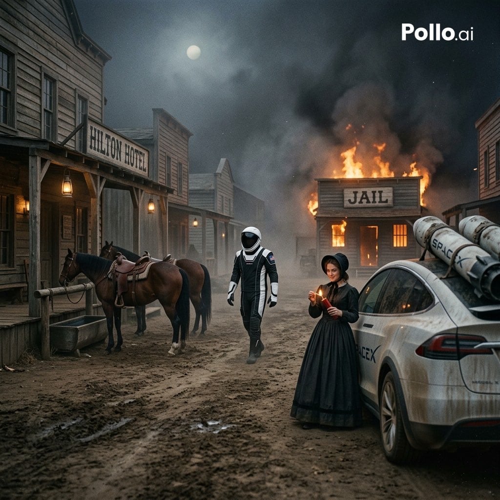 Anachronistic Sci-Fi Western Scene