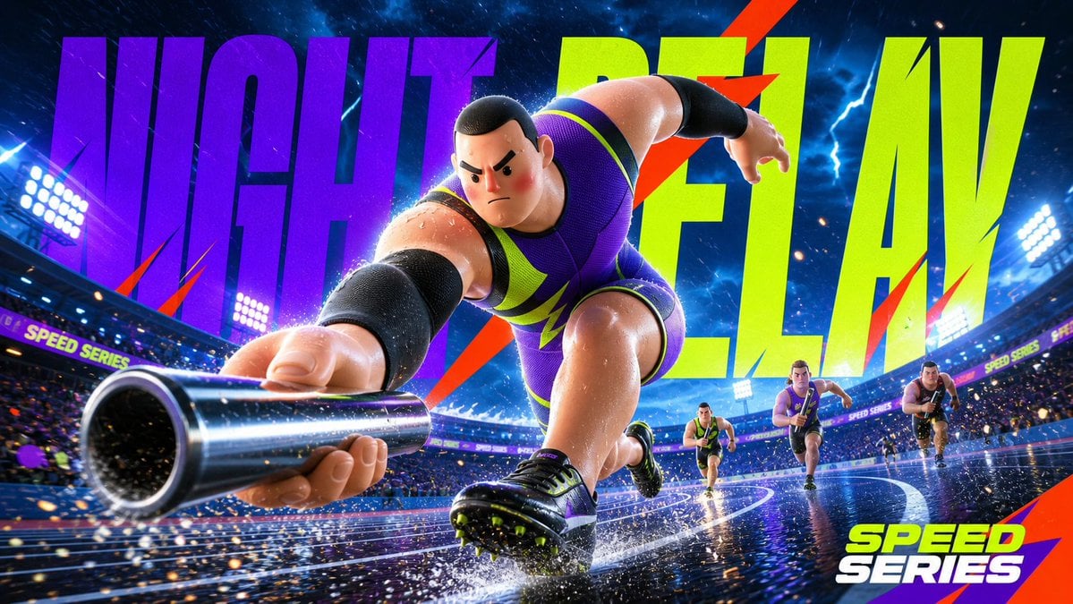 3D Cartoon Athlete Poster