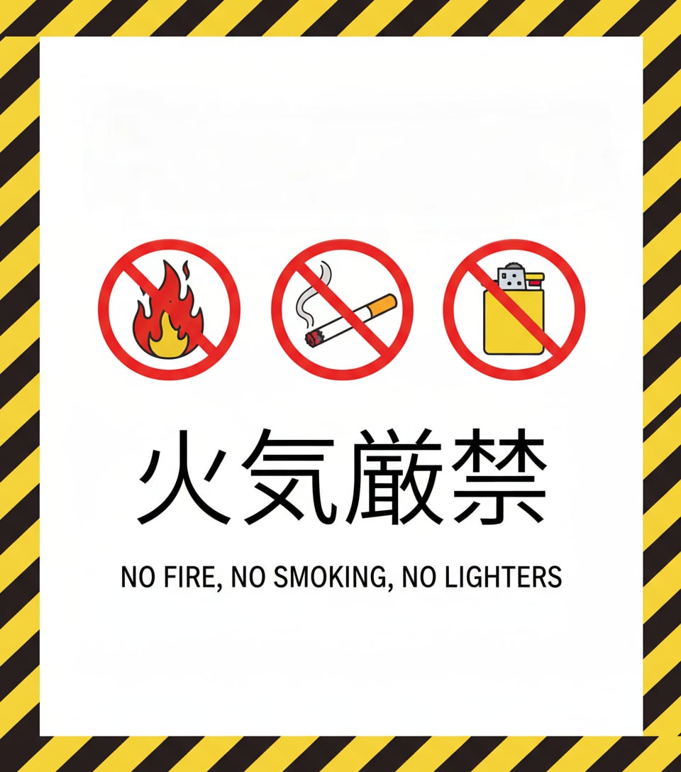 No Open Flames Warning Sign