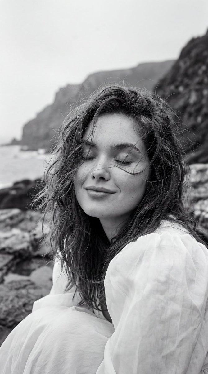 Monochrome Coastal Portrait