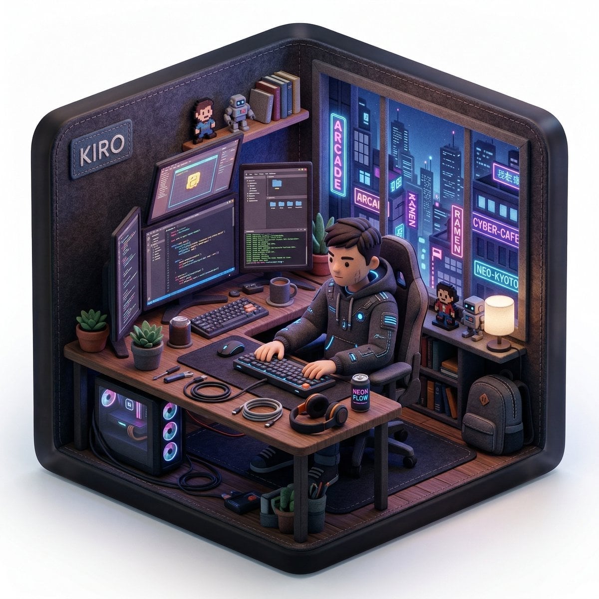 Felt Isometric Creative Diorama