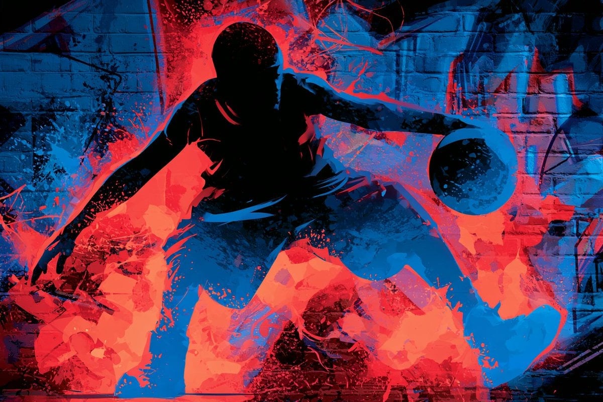 Urban Graffiti Glow Silhouette
