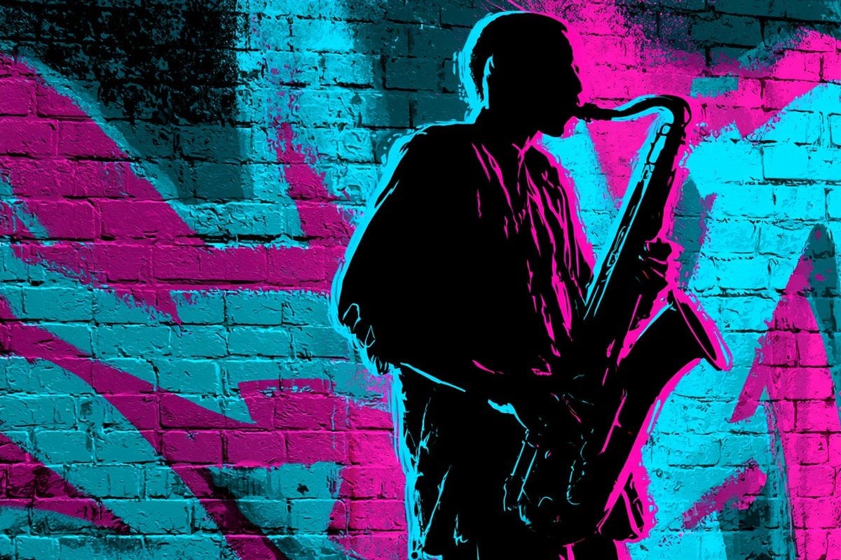 Urban Graffiti Glow Silhouette