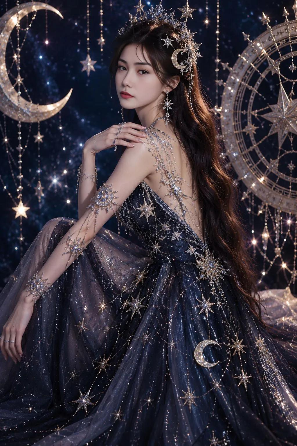 Celestial Luxury Fashion Portrait