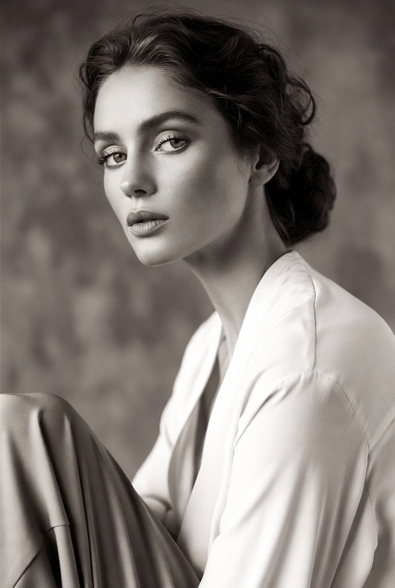 Monochrome Editorial Fashion Portrait