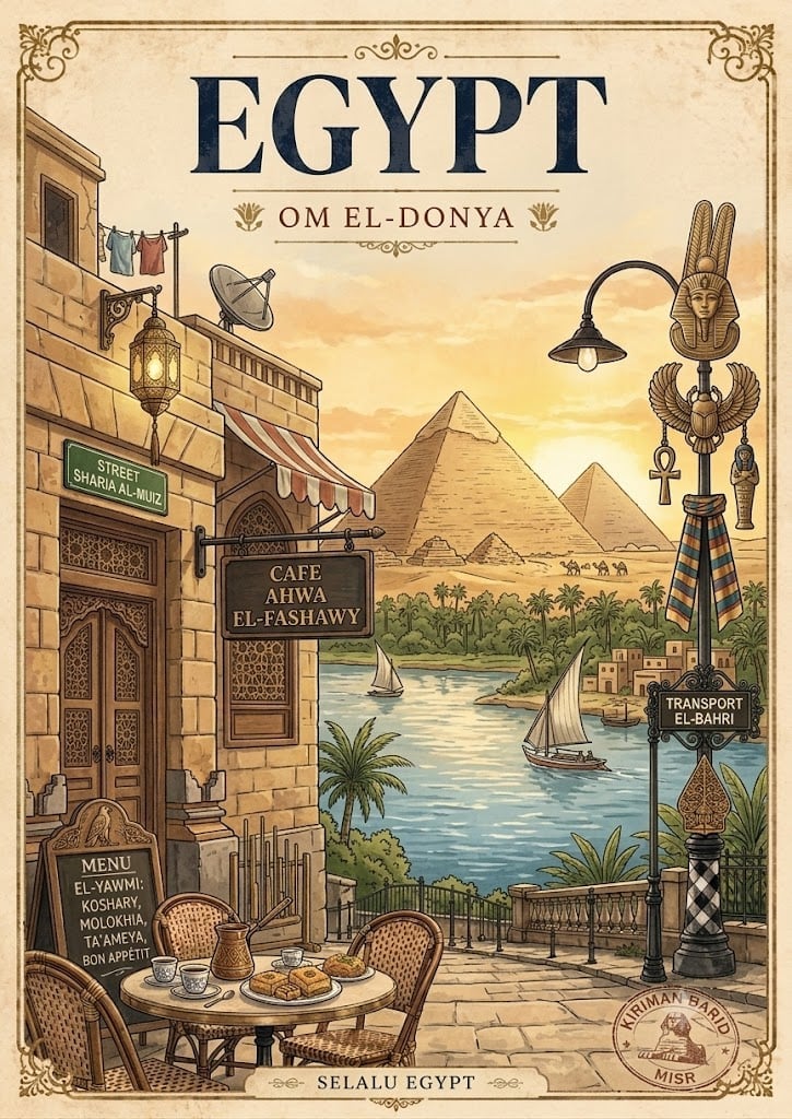 Vintage Travel Poster Illustration